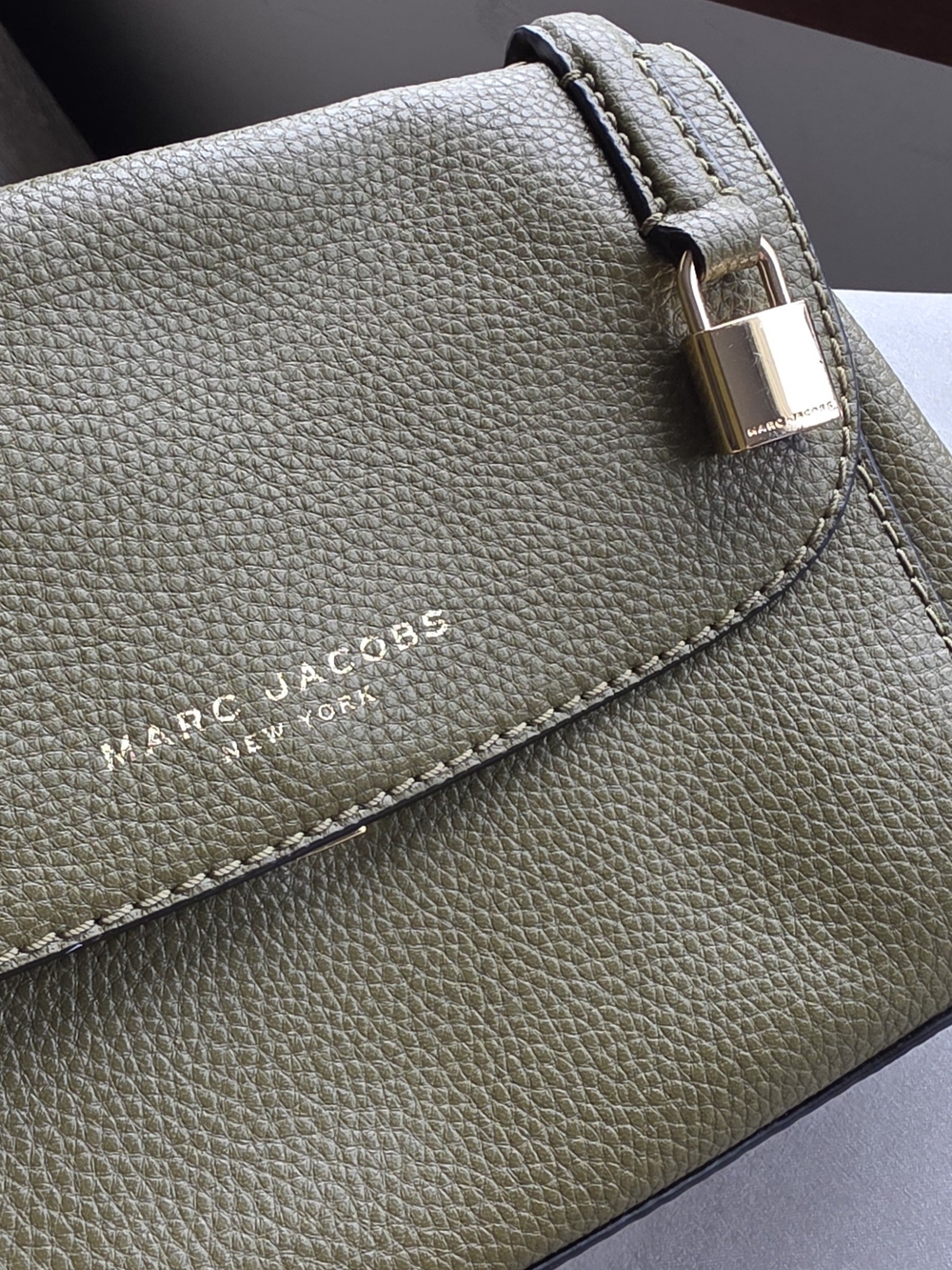 Marc Jacobs Olive Green Leather Shoulder Bag